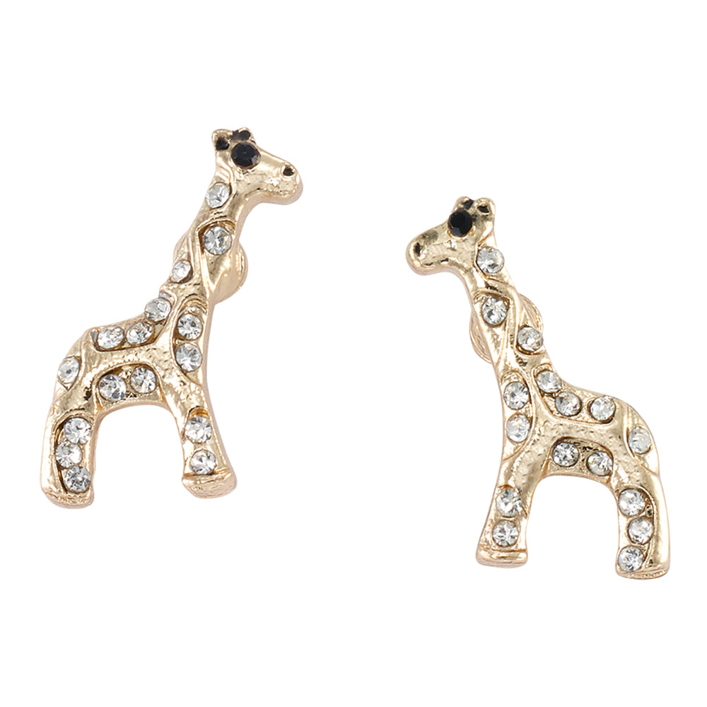 Crystal Giraffe Stud Earrings