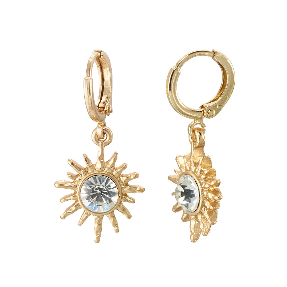 Crystal North Star Huggie Earrings