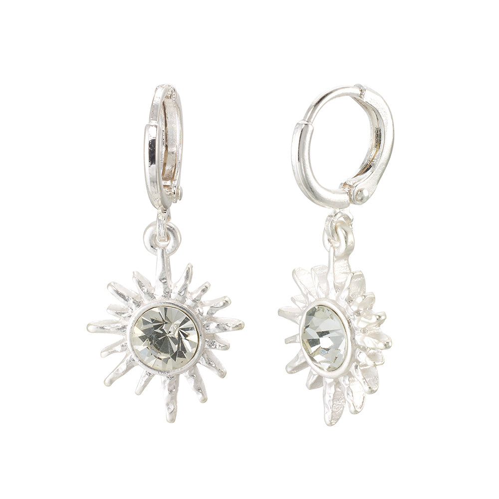 Crystal North Star Huggie Earrings
