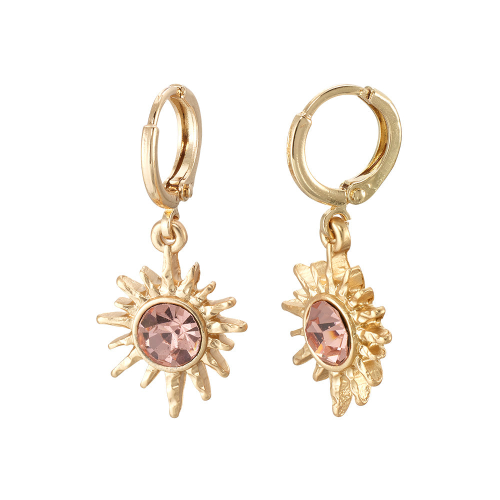 Crystal North Star Huggie Earrings