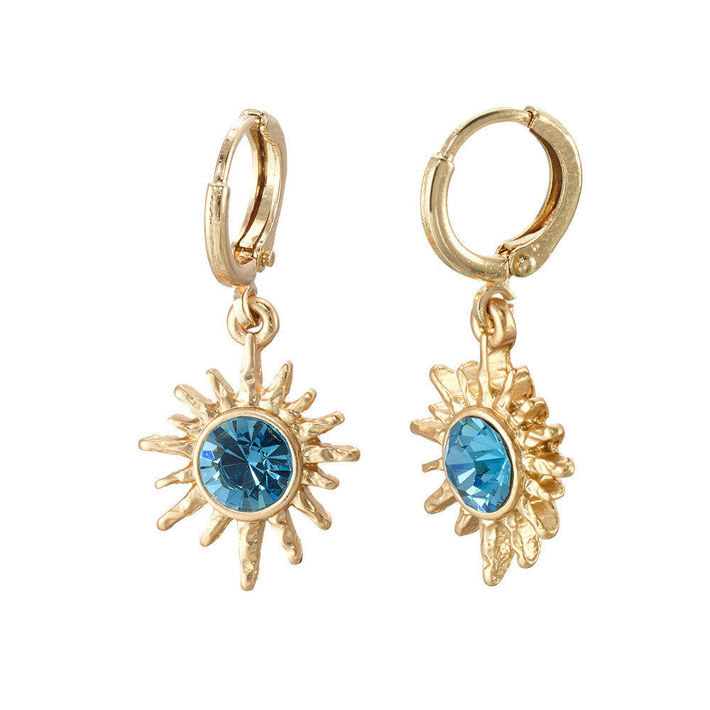 Crystal North Star Huggie Earrings