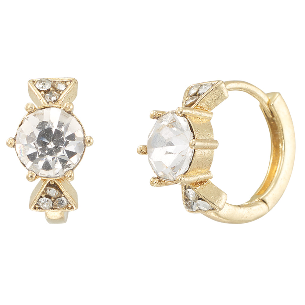 Large Crystal Mini Huggie Earrings