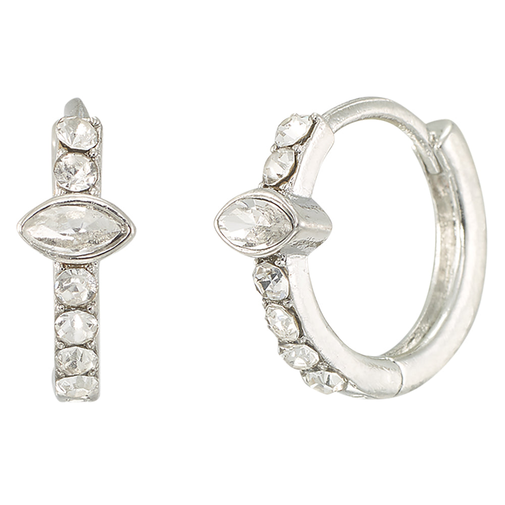 Mini Beveled Crystal Huggie Earrings