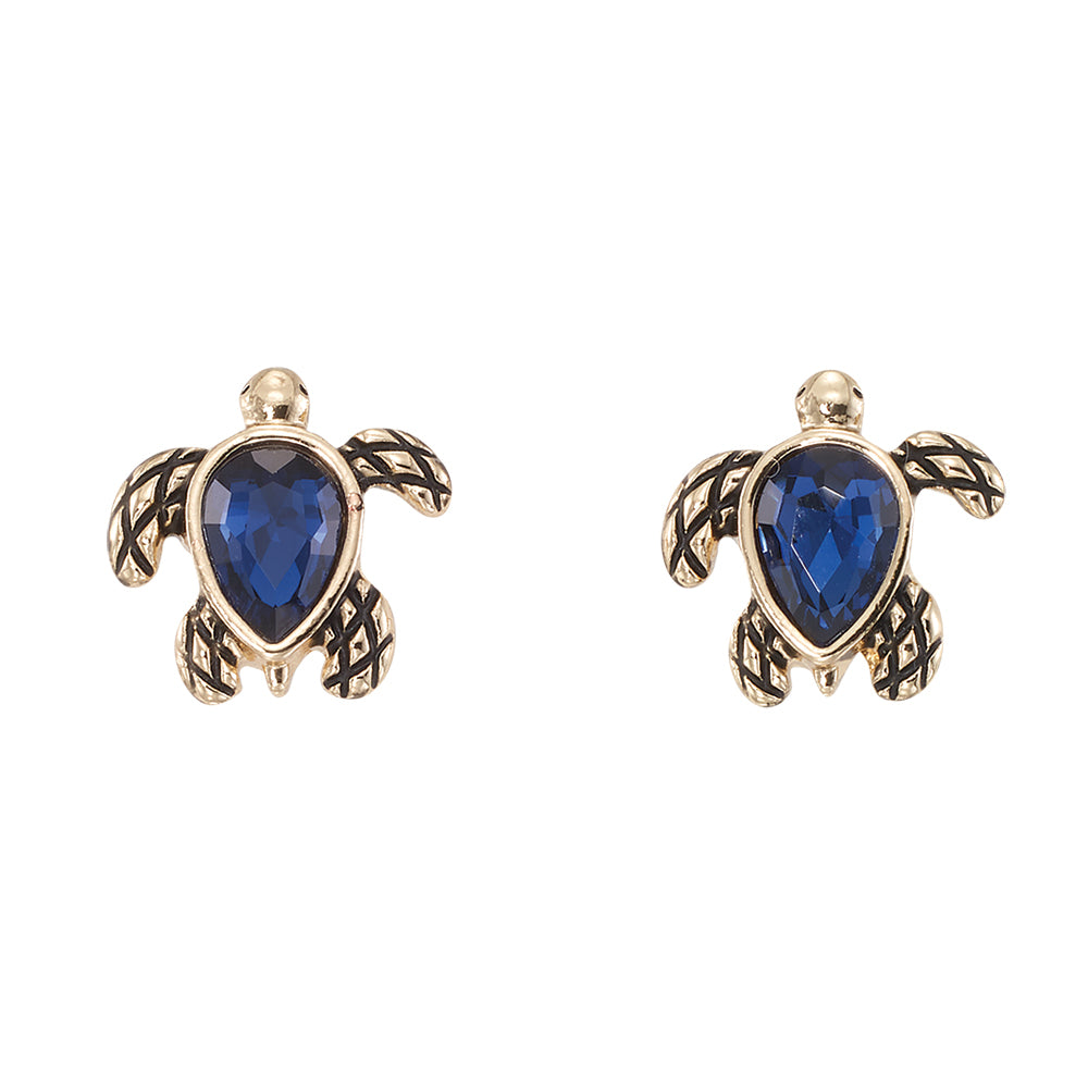 Gold Turtle Stud Earrings