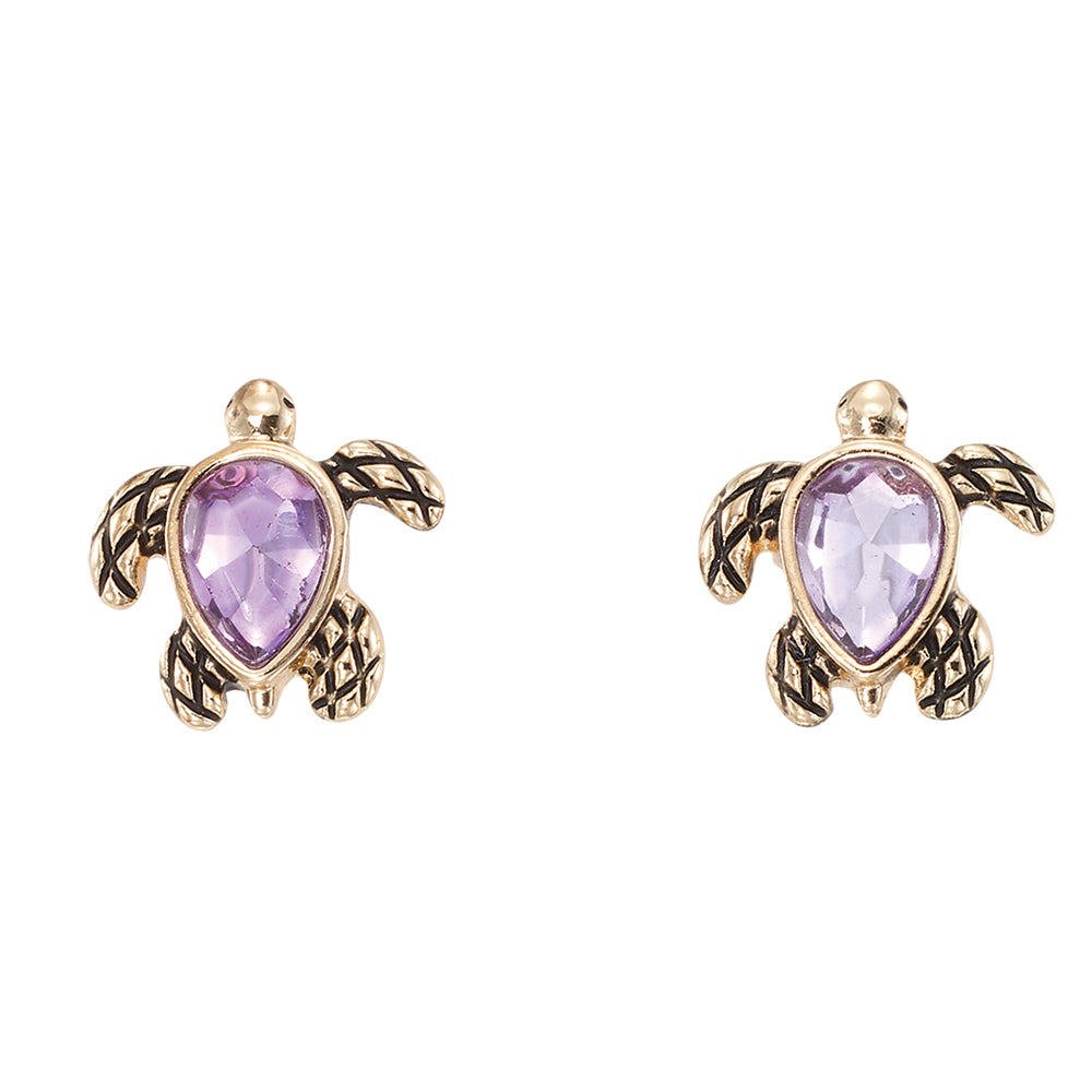 Gold Turtle Stud Earrings