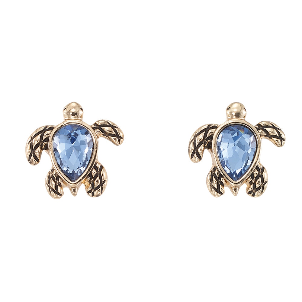 Gold Turtle Stud Earrings