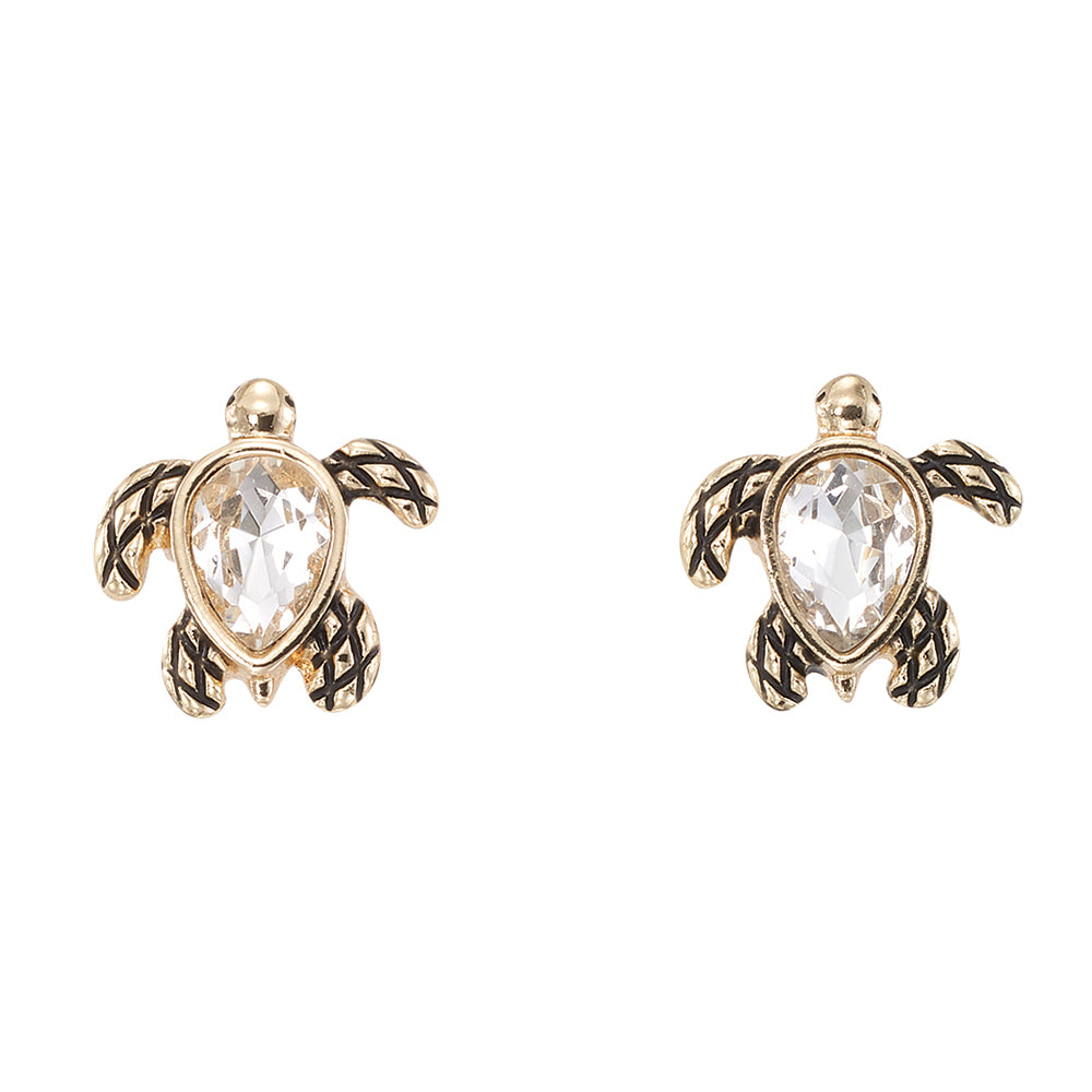 Gold Turtle Stud Earrings