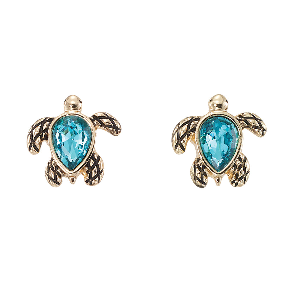 Gold Turtle Stud Earrings