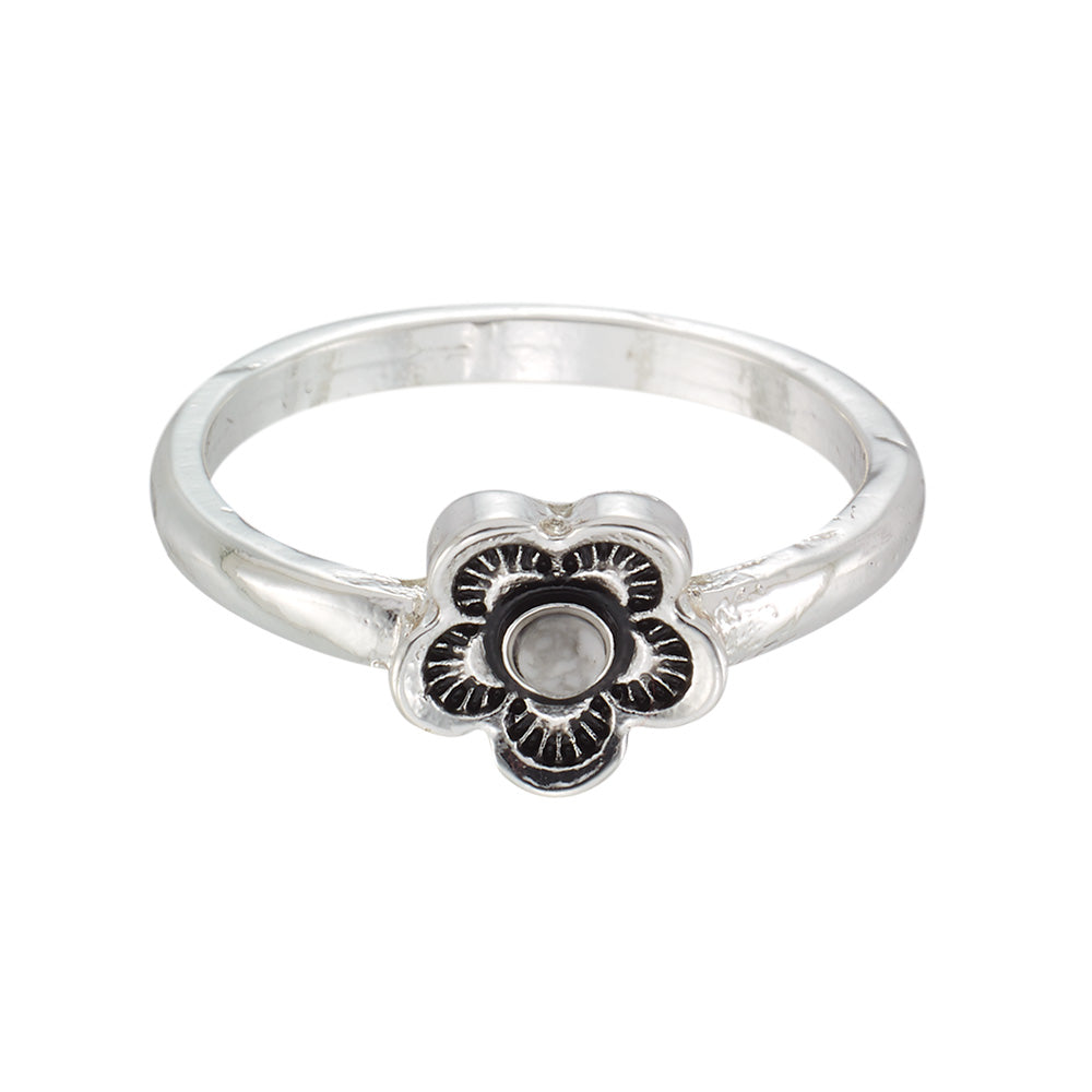 Flower & Natural Stone Ring