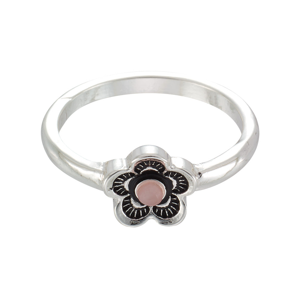 Flower & Natural Stone Ring