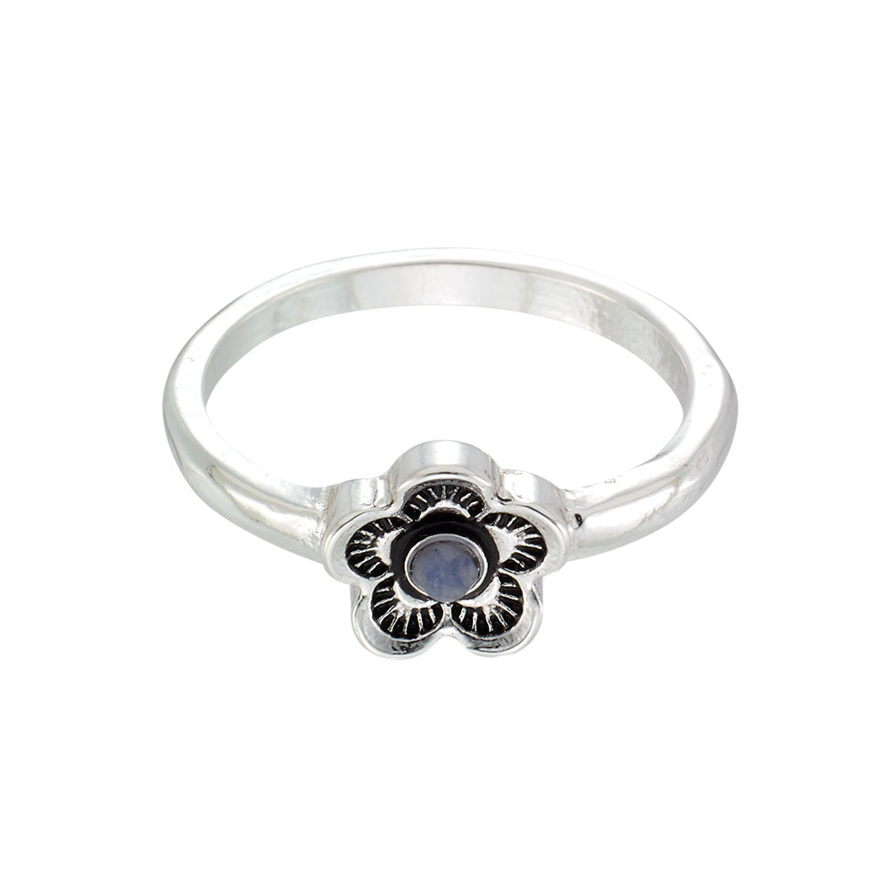 Flower & Natural Stone Ring