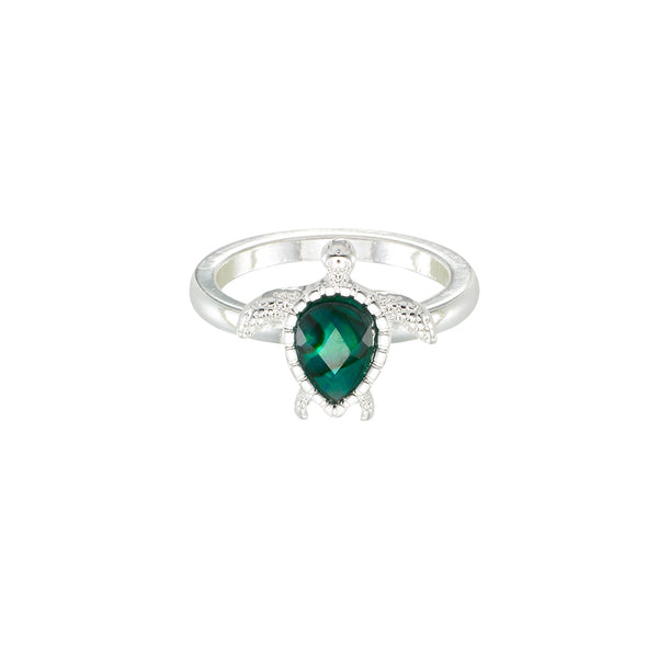 Silver Abalone Turtle Ring - VivaLife Jewelry
