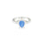 Silver Blue Cats Eye Turtle Ring