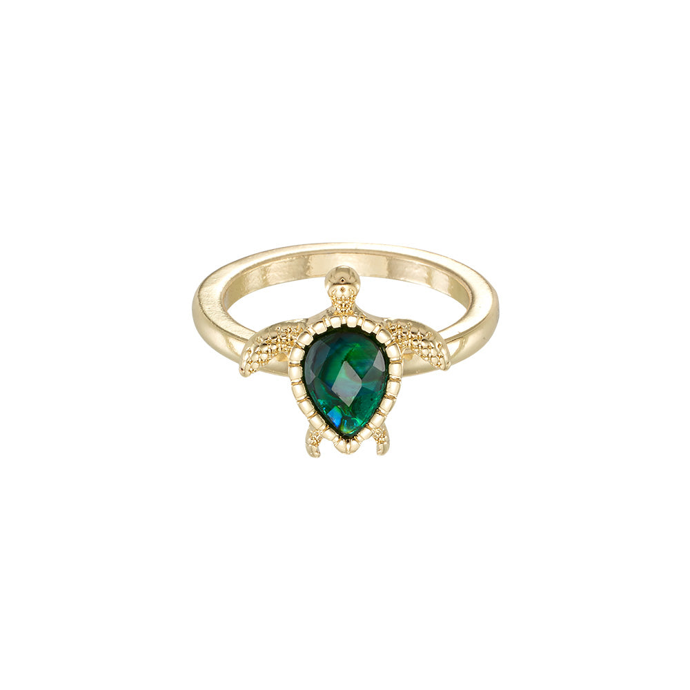 Gold Abalone Turtle Ring