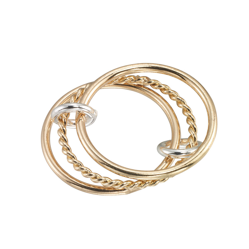 Mixed Metal Triple Band Ring
