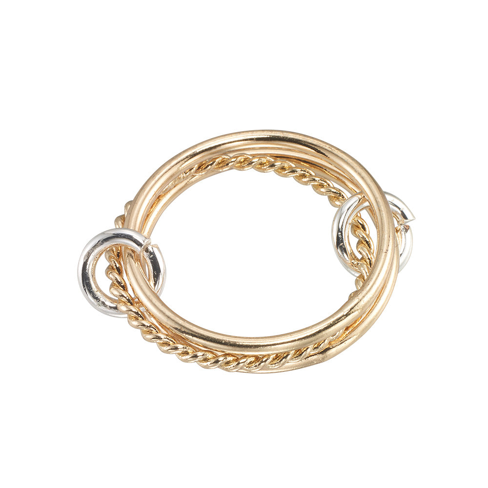 Mixed Metal Triple Band Ring