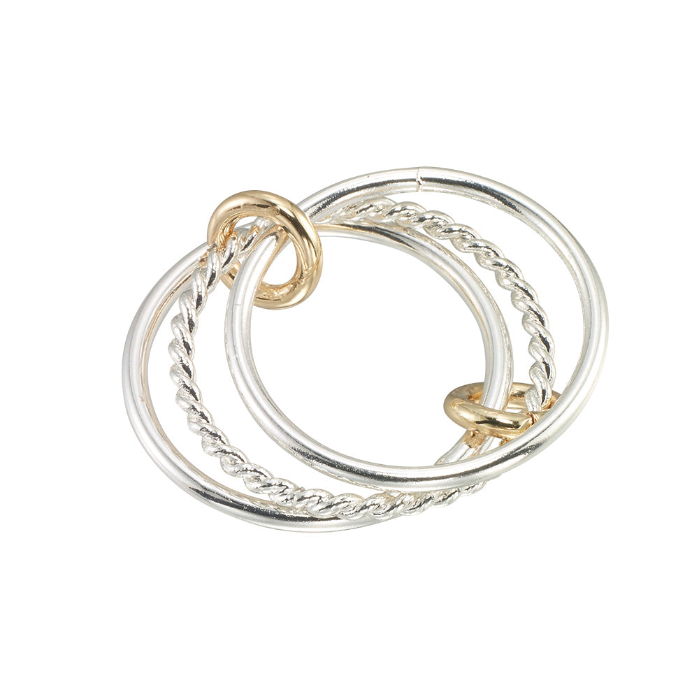 Mixed Metal Triple Band Ring