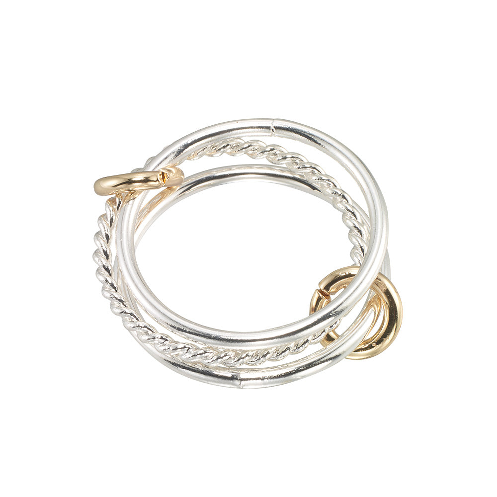 Mixed Metal Triple Band Ring