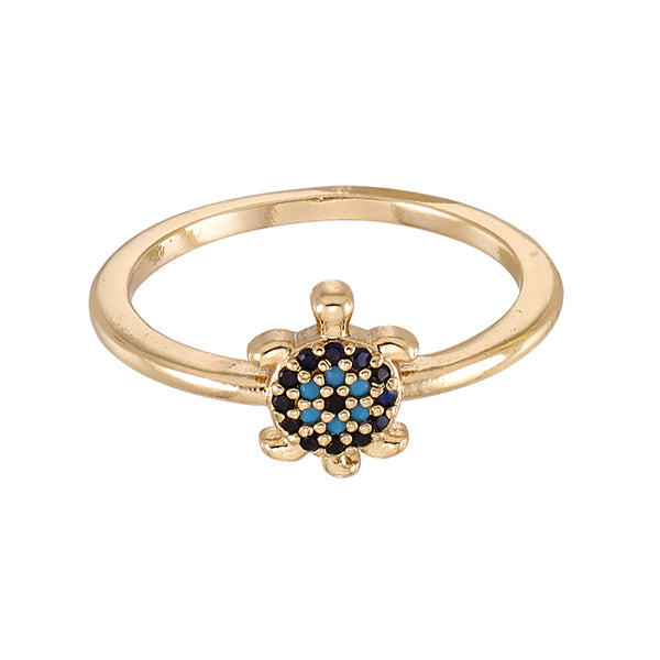 Pave Eye of Protection Turtle Ring - VivaLife Jewelry