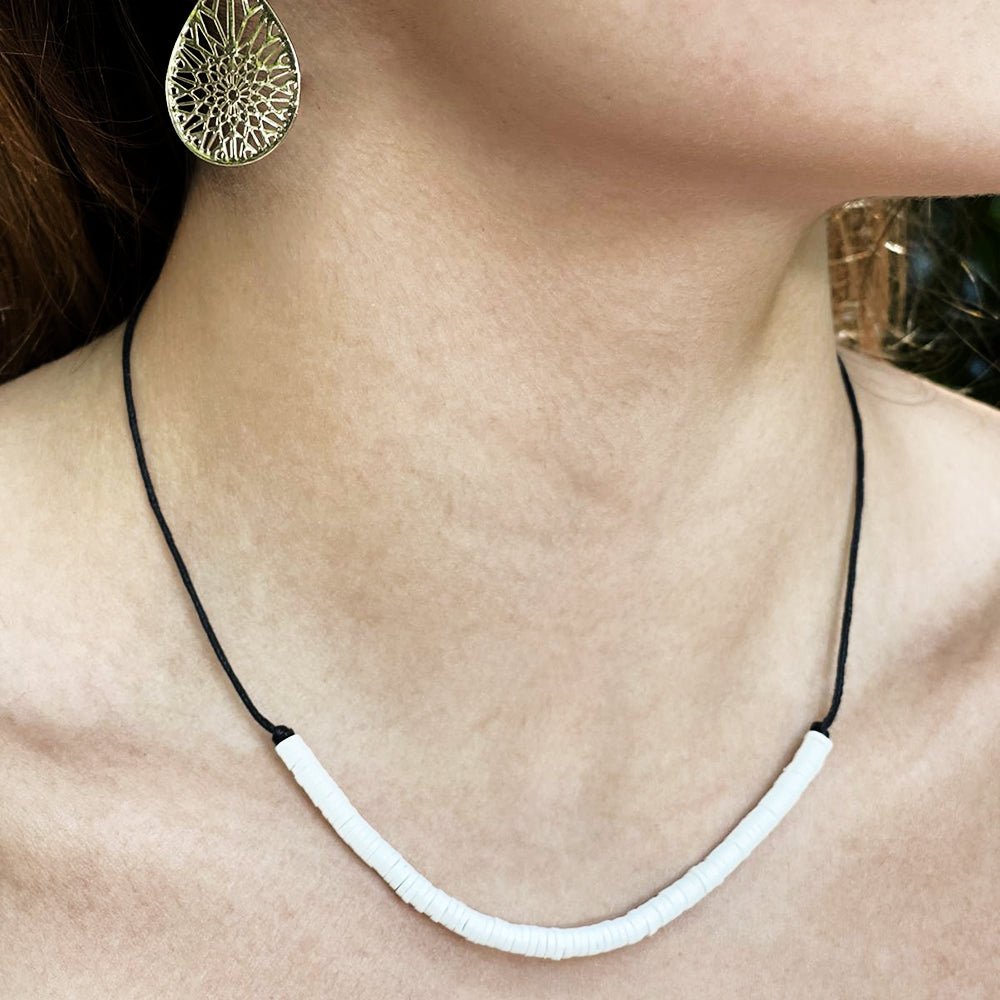 White Fimo Necklace