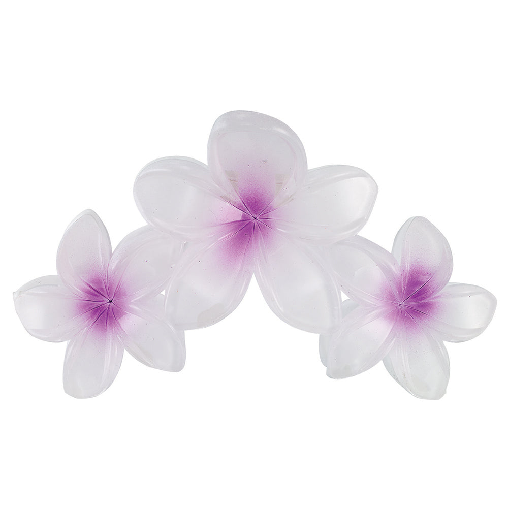 Triple Plumeria Hair Clips