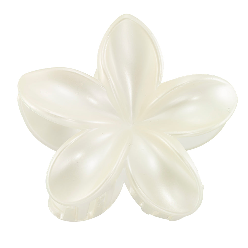 Metal & Pearlized Plumeria Hair Clips