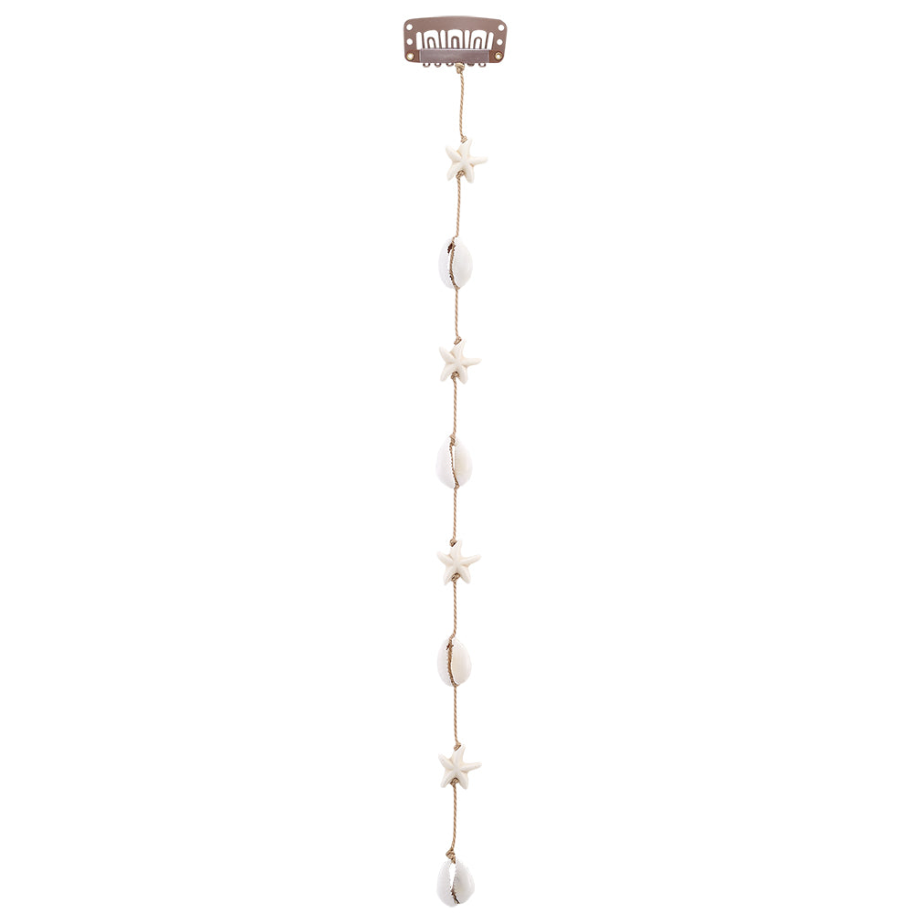 10" Small Hair Bead Clip-In Extensions Starfish/Turtle/Cowrie