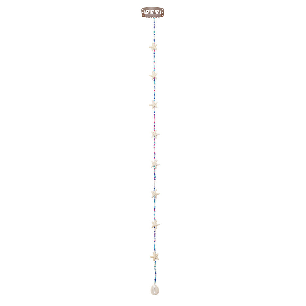 15" Medium Colorful Seedbeads Hair Bead Clip-In Extensions