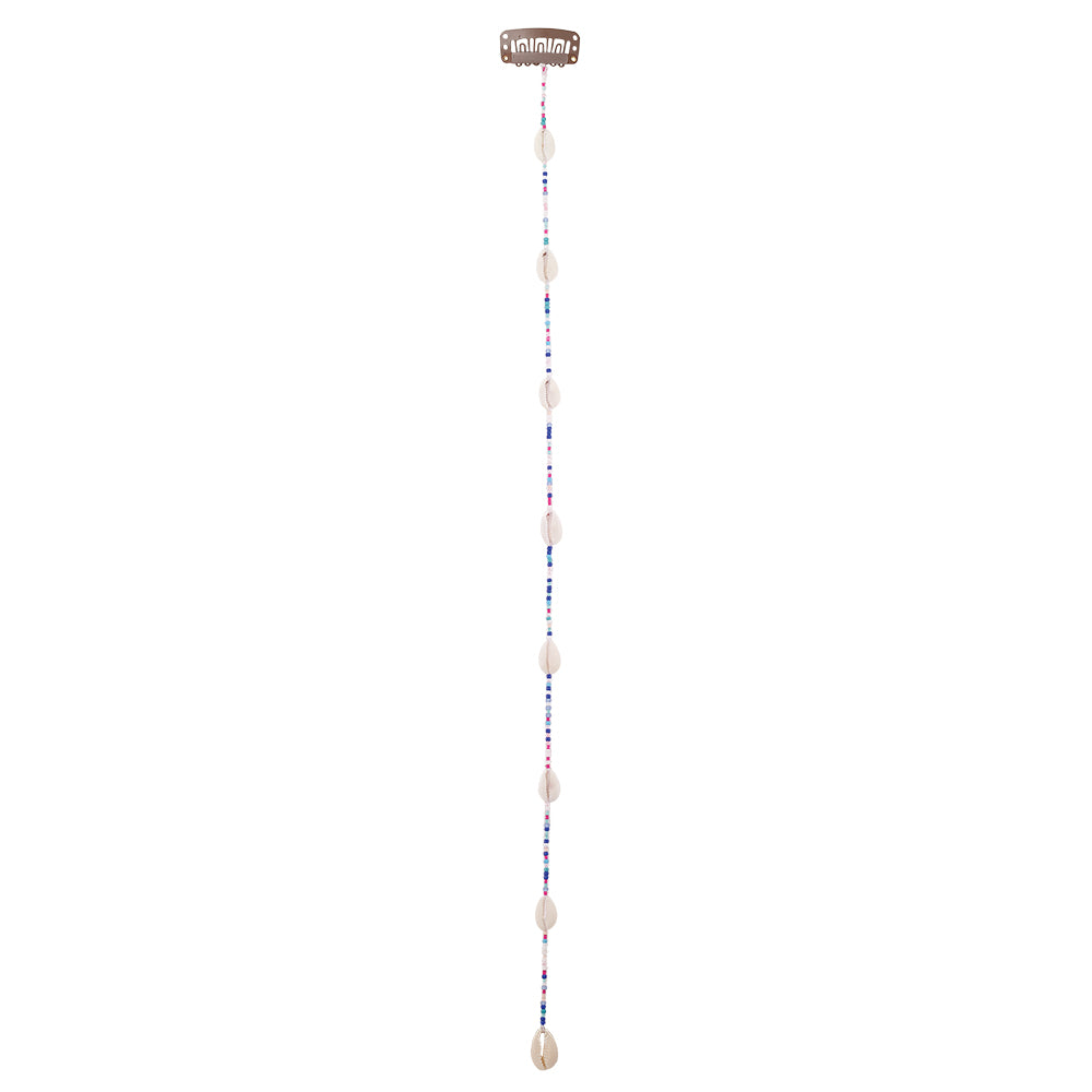 15" Medium Colorful Seedbeads Hair Bead Clip-In Extensions