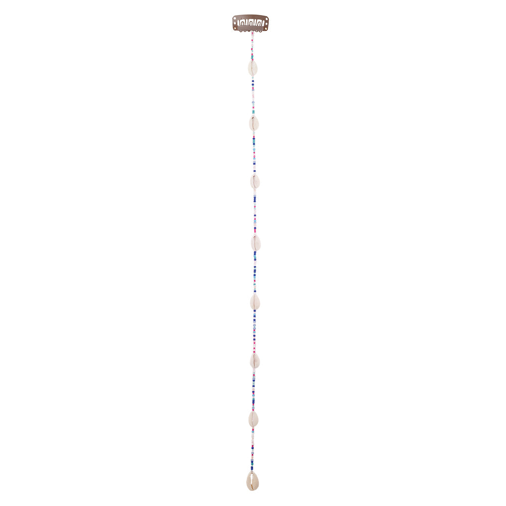 15" Medium Colorful Seedbeads Hair Bead Clip-In Extensions