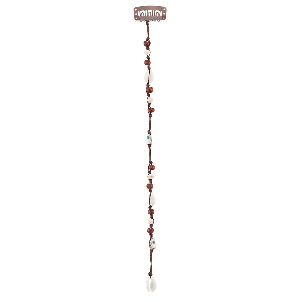 10" Enamel Sardine and Colorful Seedbeads Hair Bead Clip-In Extensions