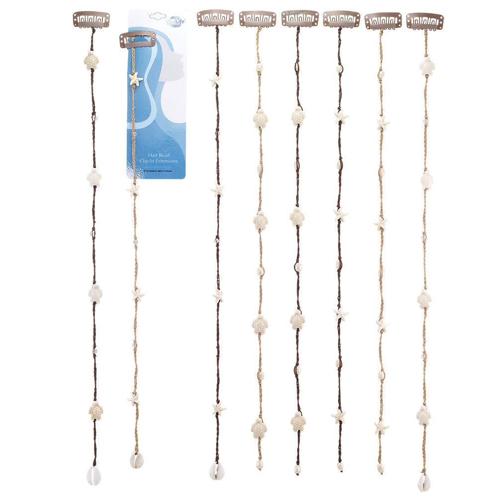 15" Medium Sealife Hair Bead Clip-In Extensions