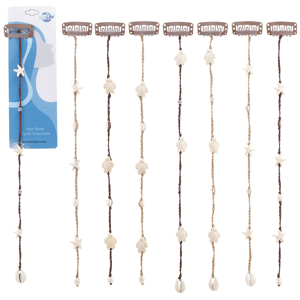 10" Small Sealife Hair Bead Clip-In Extensions