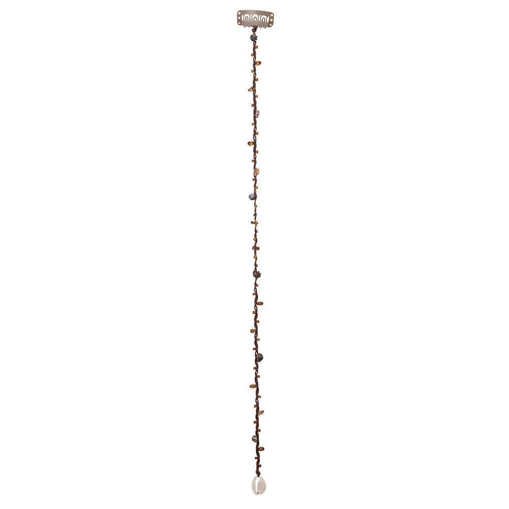 15" Medium Multi-Beaded Hair Bead Clip-In Extensions