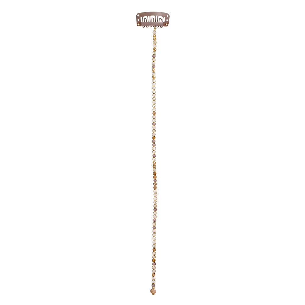 10" Small Pastel Crystals Hair Bead Clip-In Extensions