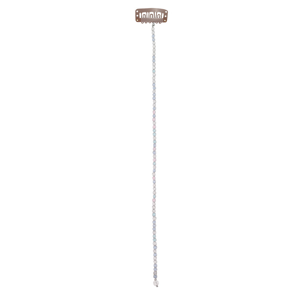 10" Small Pastel Crystals Hair Bead Clip-In Extensions