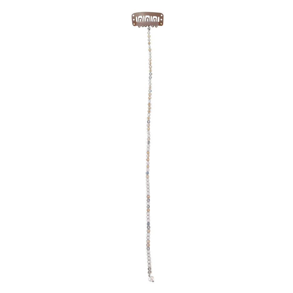 10" Small Pastel Crystals Hair Bead Clip-In Extensions