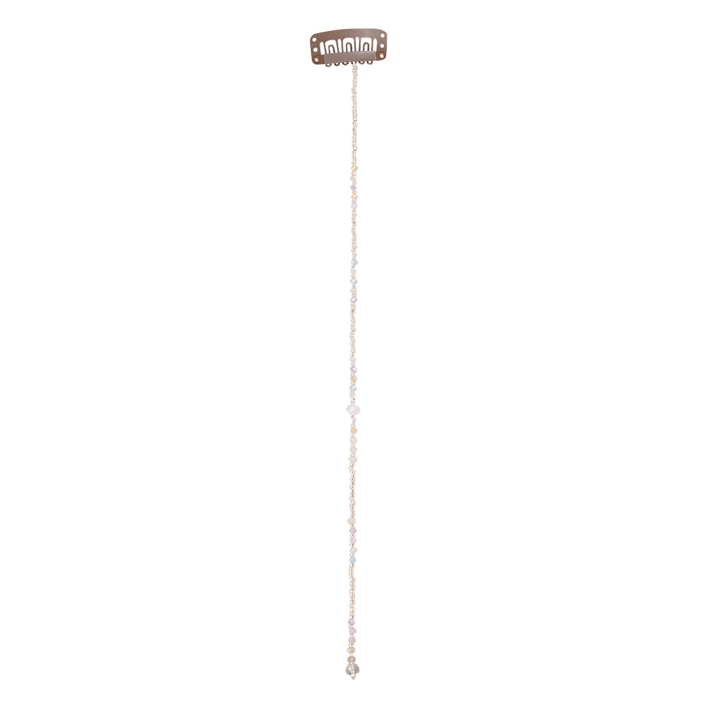 10" Small Pastel Crystals Hair Bead Clip-In Extensions