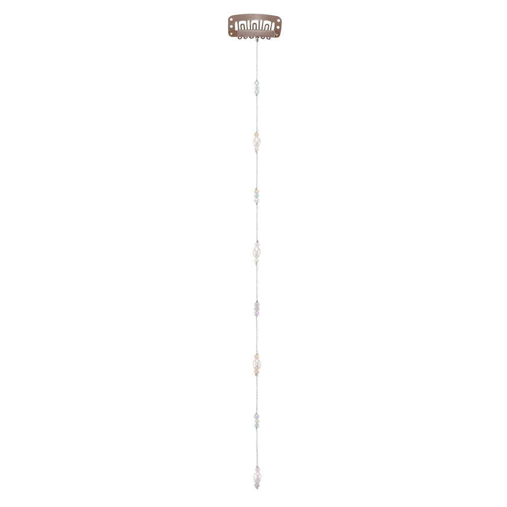 10" Small Pastel Crystals Hair Bead Clip-In Extensions