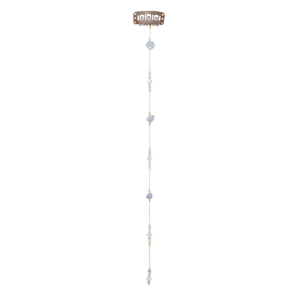 10" Small Pastel Crystals Hair Bead Clip-In Extensions