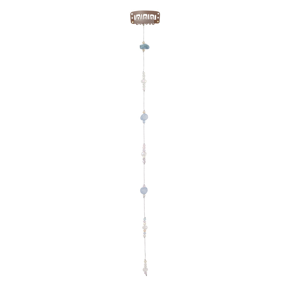 10" Small Pastel Crystals Hair Bead Clip-In Extensions