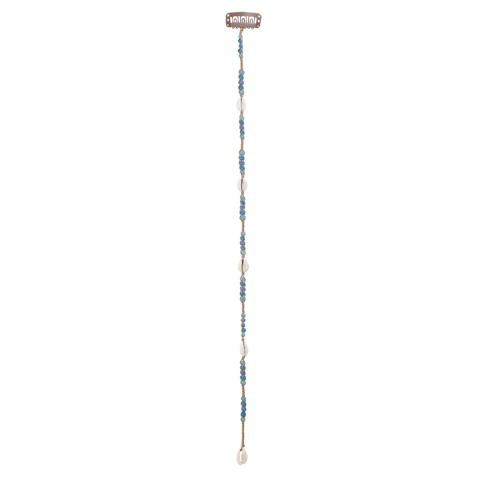 15" Medium Frosted Glass Hair Bead Clip-In Extensions