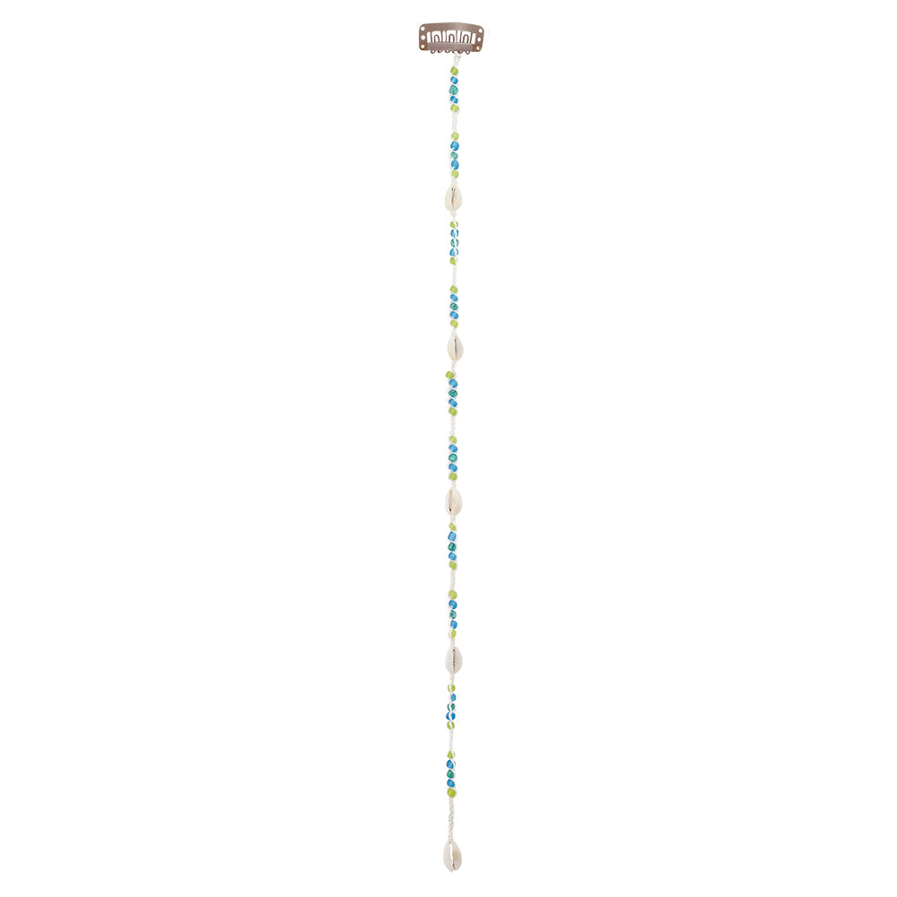 15" Medium Frosted Glass Hair Bead Clip-In Extensions
