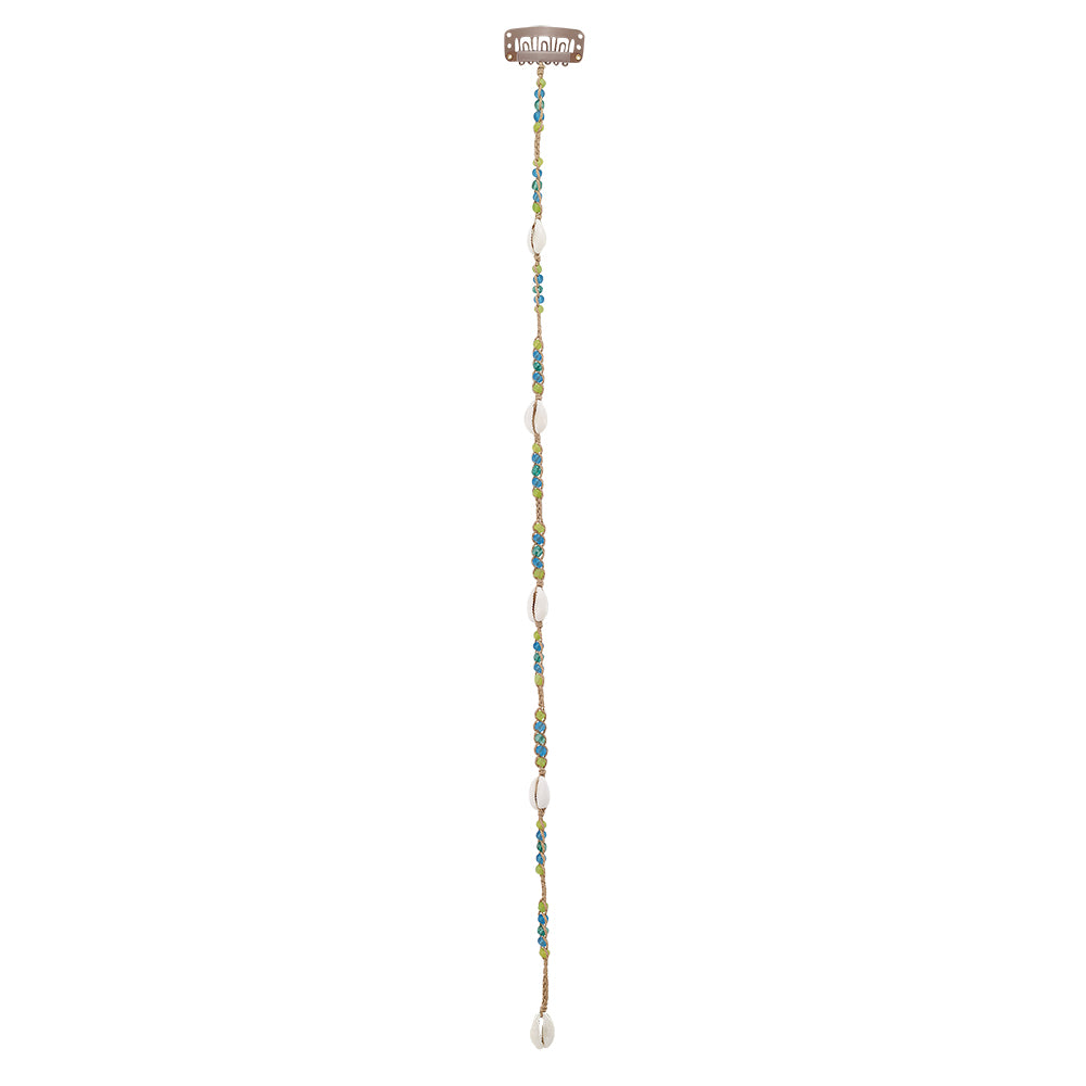 15" Medium Frosted Glass Hair Bead Clip-In Extensions