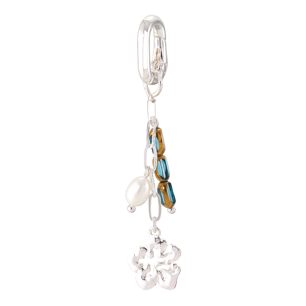 Hibiscus, Pearl & Glass Bead 2.5" Bikini Charm