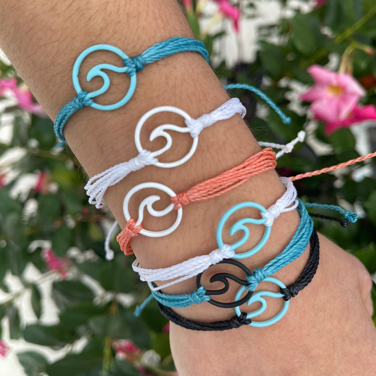 Handmade Cut-Out Wave Wax Cord Bracelet