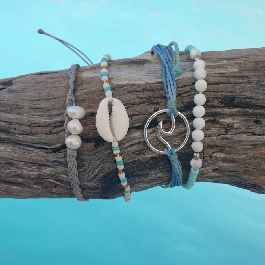 Handmade Wax Cord Wave Bracelet