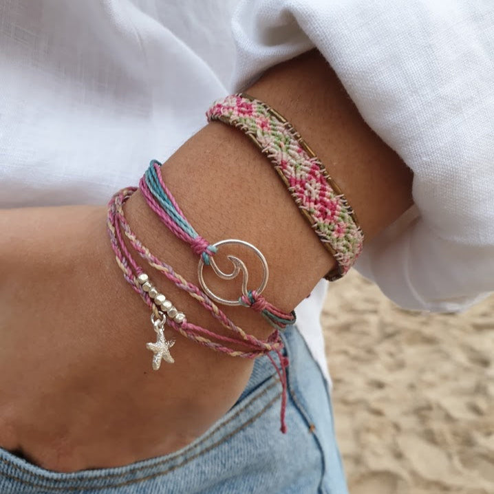 Handmade Wax Cord Wave Bracelet