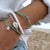 Blue Hues Handmade Wax Cord Reef Knot Bracelet