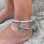 Colorful Resin Sea Turtle Seed Bead Cord Anklet